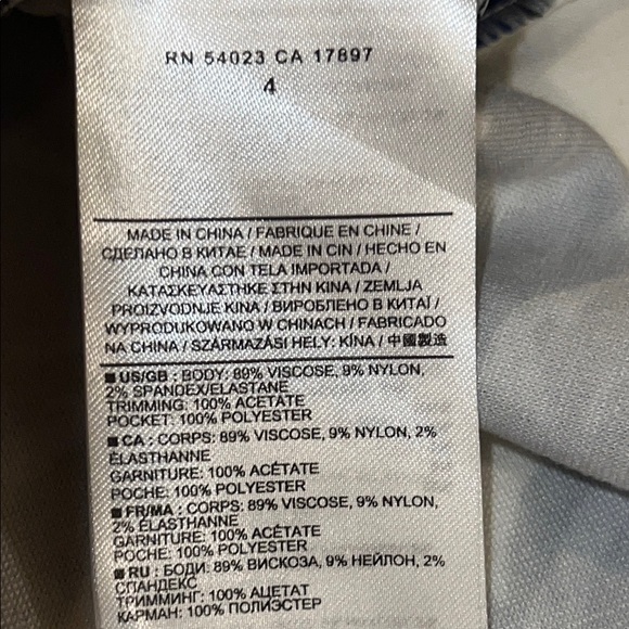 Banana Republic Women’s Midi Fit Flare Skirt Blue White Pockets Floral Y2K SZ 4 - Picture 7 of 13